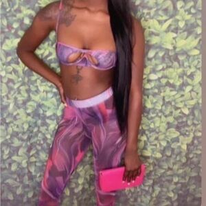 Purple and Pink Swirl Bikini Set